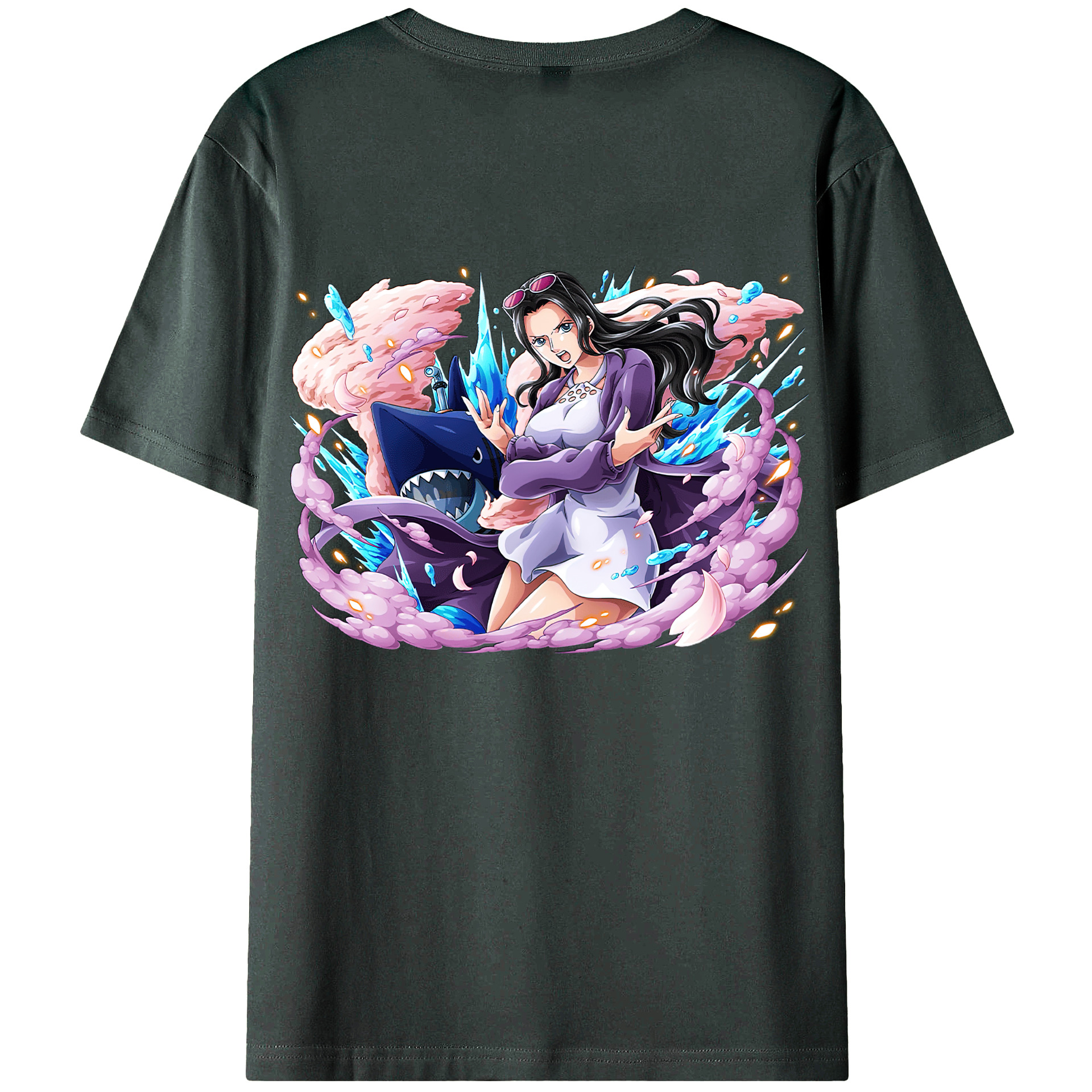 ワンピース ニコ・ロビン ONE PIECE Nico Robin 綿100％ メンズ半袖Tシャツ（バックプリント） 通気性